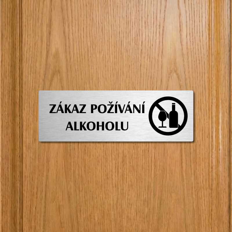 Zákaz alkoholu, 240x79mm, stříbrná popiska 
